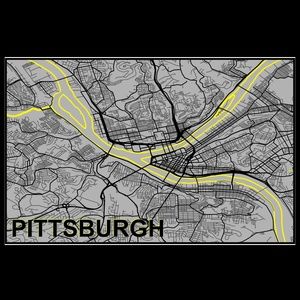 16"x 24" Abstract Pittsburgh Map